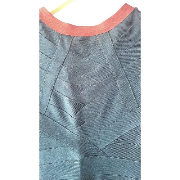 Herve Leger Bodycon Bandage Zipper Green Mini Dress XS - Picture 5 of 6